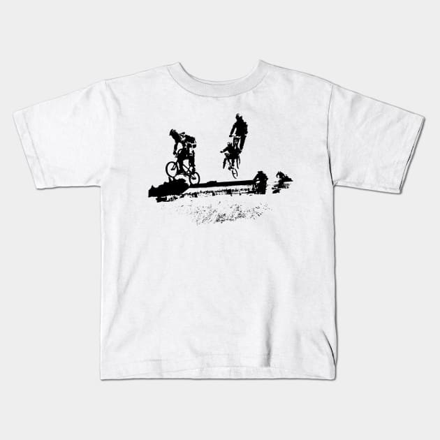 bmx Kids T-Shirt by rickylabellevie